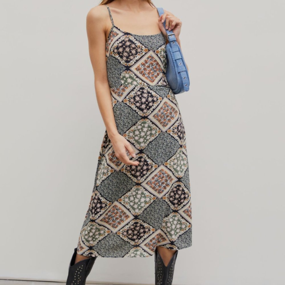 Floral Pattern Cami Midi Dress